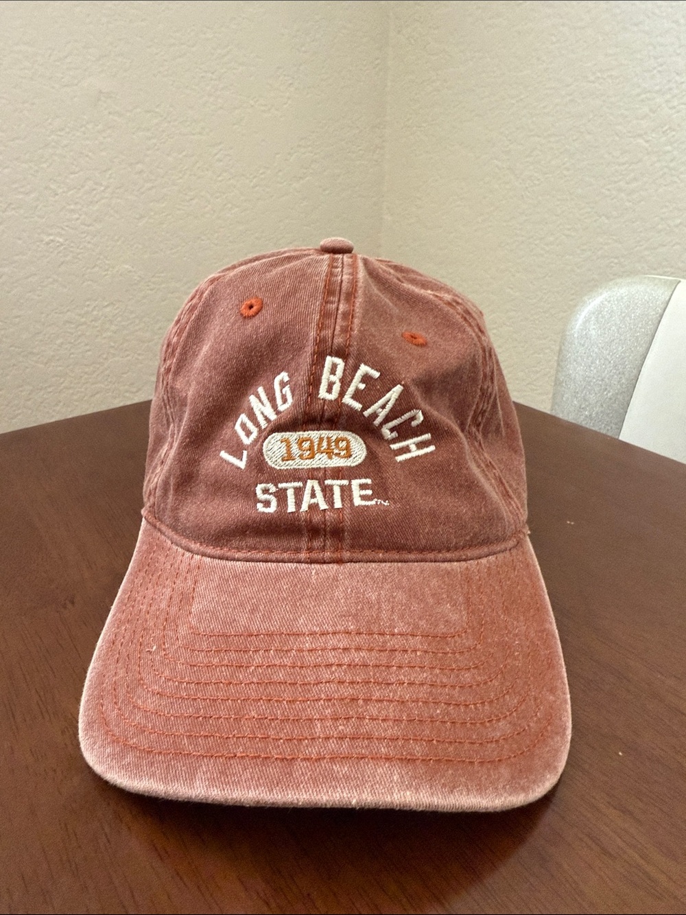 California State University Long Beach Rust Washed Embroidered Baseball Cap